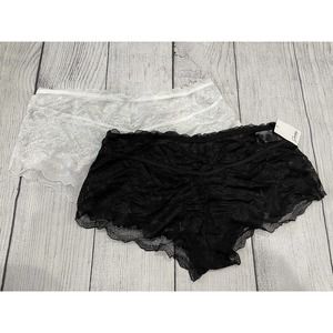 Pretty Secret women 14 Short Panties 2 pack Black White Plus N10
